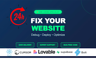 fix and debug your vibe coded website or deploy it