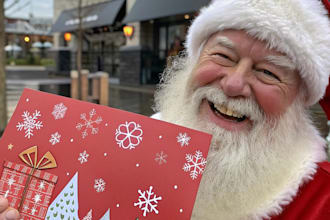 make a christmas caricature and a holiday gift card drawing
