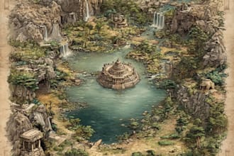 draw a custom map for fantasy, scifi, book or boardgame