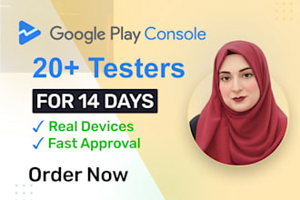 provide 12 devices or 20 devices active testers for the google play console