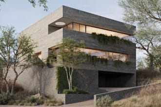 design in revit and render exteriors with corona, d5 render and twinmotion