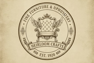 design a timeless vintage furniture logo for your brand
