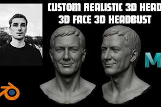 sculpt realistic 3d head bust 3d face model 3d bust face sculpting for 3d print