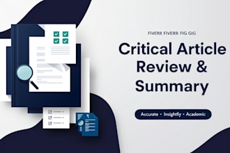 do critical article review and summary