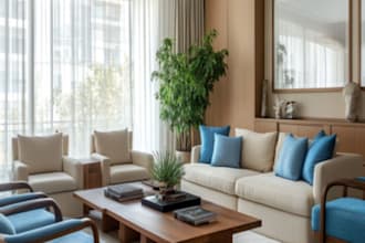 design interior design of kitchen, bedroom, living room