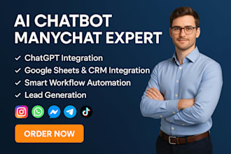 build high converting manychat chatbot instagram dm automation, ai automation