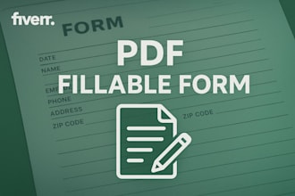 create PDF fillable forms and will be deliver within 24 hrs
