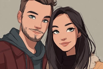 draw caricatures for couples, families, weddings