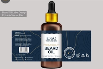 design oil, beard oil label,hair oil label,serum label and skincare label
