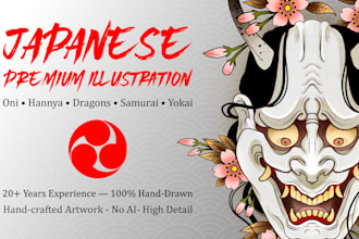 create a custom japanese art  illustration