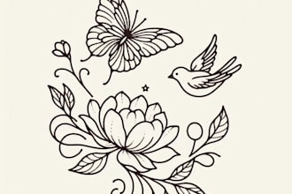 create a small, minimalistic, fine line spiritual tattoo