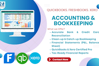 do bookkeeping in freshbooks, quickbooks, xero and wave