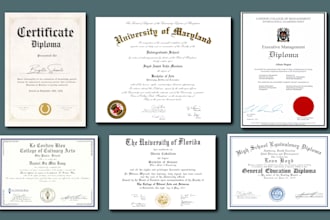 design a custom diploma certificate, degree or award certificate