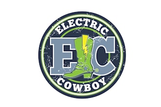design monogram electric cowboy logo