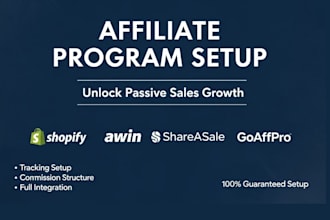 setup awin, ogad, shareasale, shopify affiliate program, and recruit affiliates