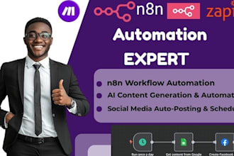 n8n social media automation,airtable, n8n zapier or make com, madecom automation