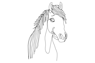 draw custom one line art of your pet, minimalist pet portrait