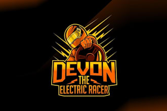 design minimal fun racing video game logo