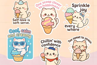 create modern cute kawaii cartoon character illustration for you