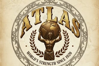 design a classic vintage atlas logo for your brand