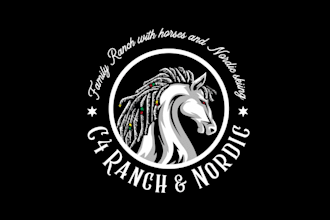 design ranch nordic family horses skiing brand logo