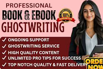 be your professional book ghostwriter, ebook, book writer and amazon KDP