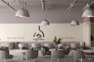 aesthetic interior,ashlar render,restaurant design,3d cafe,coffeeshop,wall decor