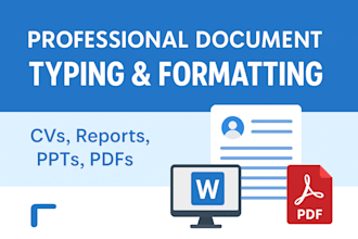 type and format documents, cvs and presentations
