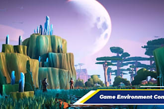 design ue5 open world map, landscape, realistic environment for unreal engine