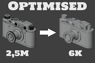 clean and optimize your 3d high poly prop