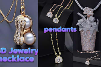 create 3d cad jewelry design pendants rings necklace grillz for stl 3d printing