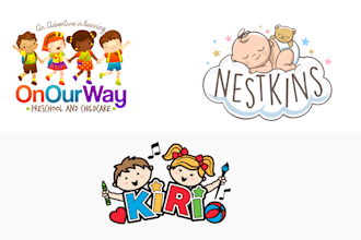 design preschool,mother care,childcare ,daycare , care logo