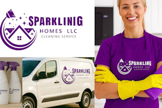 design cleaning service business logo for you