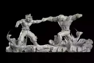 sculpt 3d scene,3d printing model,3d character,miniature,3d statue figure,zbrush