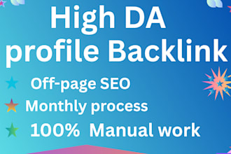 create high authority SEO profile backlinks manually