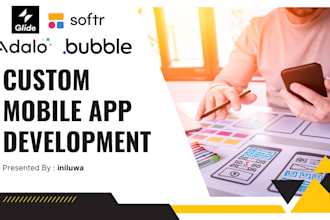 develop adalo bubble io saas mvp airtable softr glide website mobile web app