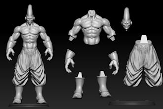 design 3d character,figures or toys in anime style,3d printable model in stl,obj