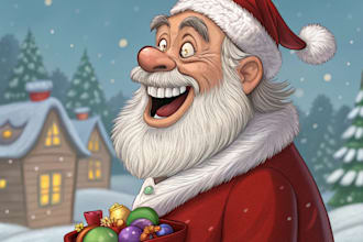 unique christmas cartoon caricature