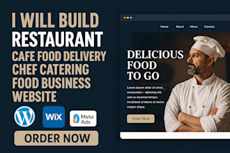 build restaurant cafe food delivery chef catering food business website