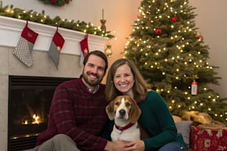 draw christmas couple family or pet portrait
