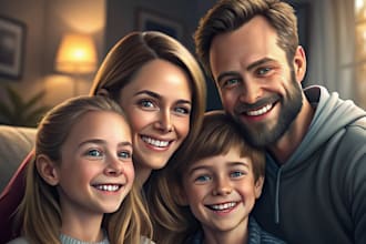 draw family portrait illustration