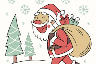 draw awesome cartoon caricature for gift, christmas card