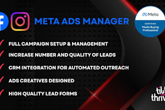 be your meta ads manager for lead generation