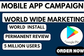 mobile app marketing, 1000 app download, mobile app rating review, app install
