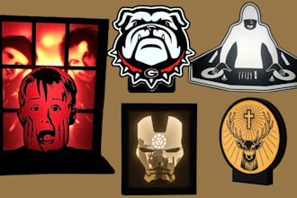 create custom 3d printable lightbox designs keychains, coasters, 3d logo