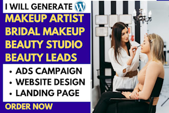 generate makeup artist bridal beauty leads and build website funnel