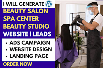 generate beauty salon spa studio leads and build website funnel