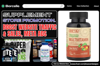 setup supplement website promotion, boost website traffic and sales, meta ads