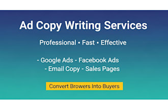 write persuasive ad copy, email copy and sales copy fast