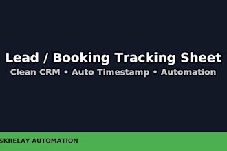build a clean google sheets CRM or lead tracking sheet with simple automation